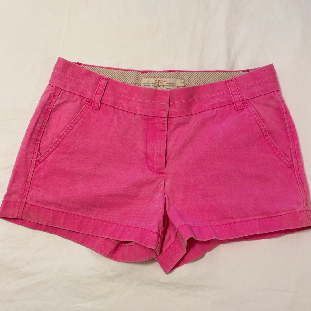 J. Crew Broken In 4” Chino Shorts Highlighter Pink